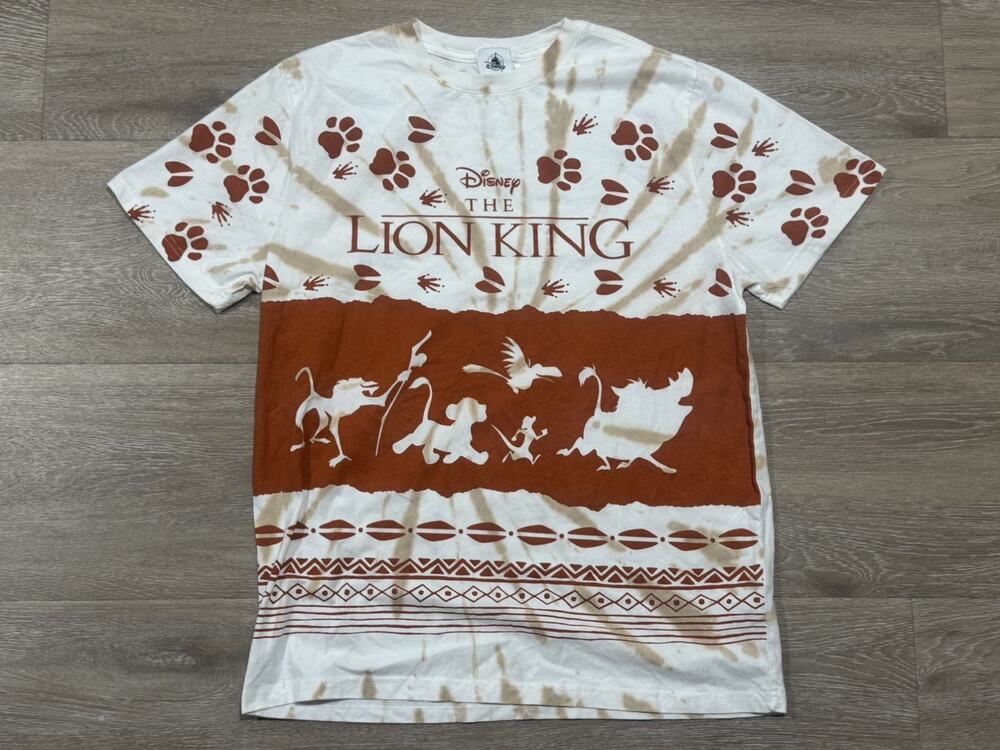 Disney Lion King Tie Dye T-Shirt Large Simba Timon Pumba Graphic Tee AOP